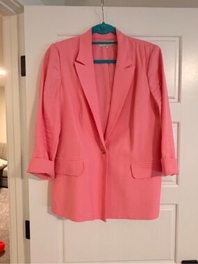 Women's Pink Single-Button Blazer Jacket